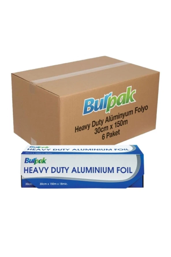 Burpak Heavy Duty Alüminyum Folyo 30cm x 150 metre 6 Adet Koli