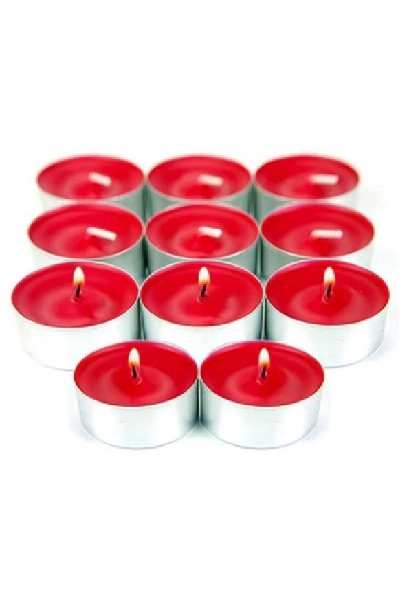 Roll-Up Kırmızı Tealight Mum 8gr 100lü