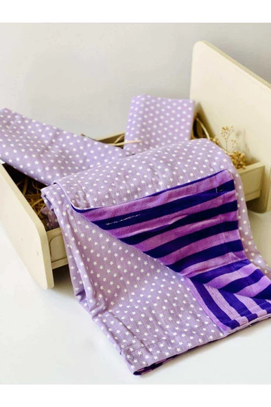 3'lü Çok Amaçlı Müslin Battaniye Seti ürün görseli