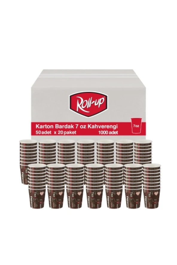 Roll-Up Karton Bardak 7 oz Kahverengi 1000li (Koli)