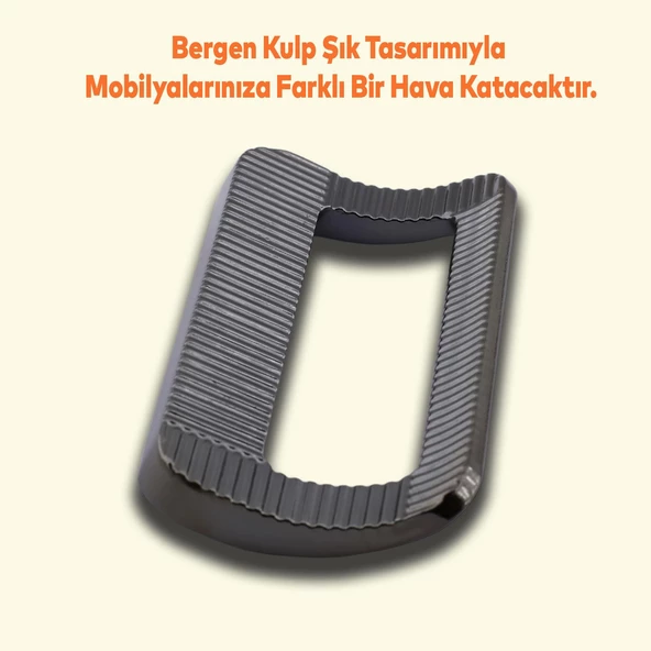 Bergen Desenli Mobilya Mutfak Dolabı Çekmece Dolap Kulpu Kulbu Metal Kulpları Füme (96 MM-9.6 CM) - Resim 3