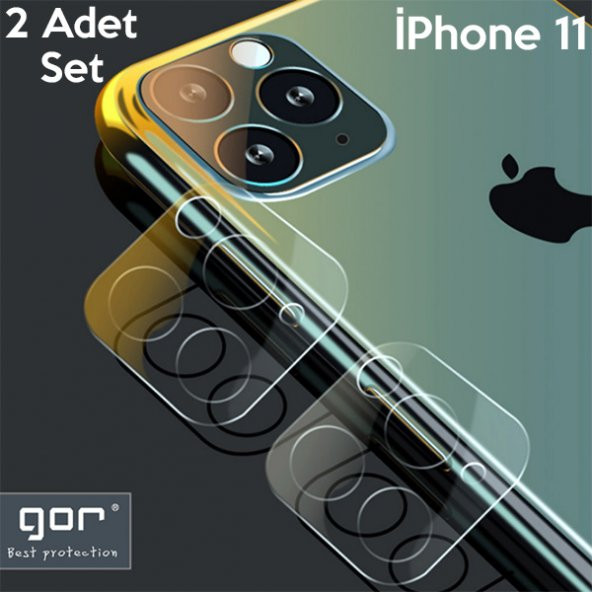 GOR İPhone 11 6.1 inch (2019) Tempered Kamera Koruma Cam 2adet Set