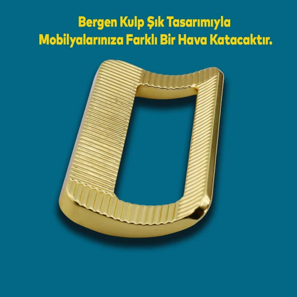 Bergen Desenli Mobilya Mutfak Dolabı Çekmece Dolap Kulpu Kulbu Metal Gold Altın (96 MM-9.6 CM) - Resim 3