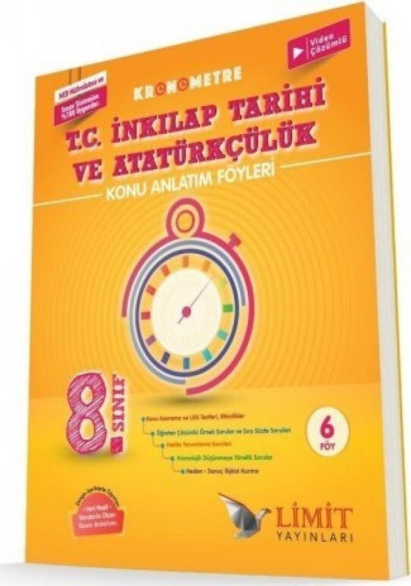 Limit Yayınları 8.Sınıf Kronometre T.C. İnkılap Tarihi ve Atatürkçülük Konu Bitirme Föyü