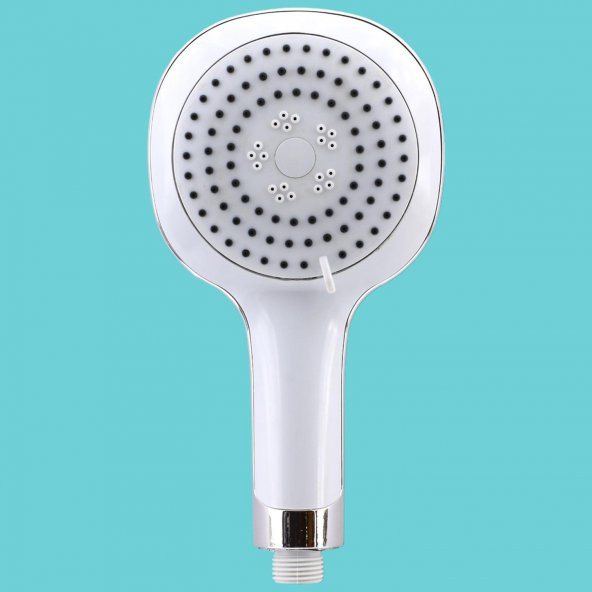 Banyo Duş Başlığı Fiskiyesi Telefonu Yuvarlak Başlık Beyaz - 4