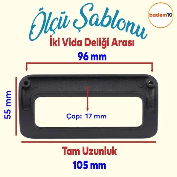 Bergen Desenli Mobilya Mutfak Dolabı Çekmece Dolap Kapak Kulpu Kulpları Kulbu Metal Kulp Siyah 96 Mm - Resim 2
