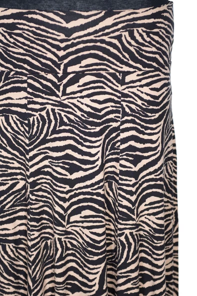 Barem Kadın Arzu Korsajlı 6 Parça Zebra Desen Kum Beji Etek - 2