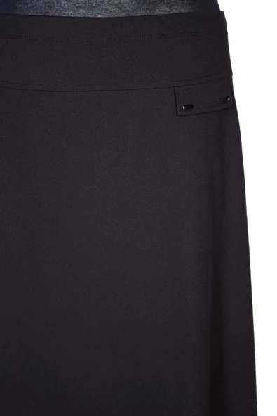 Hesna Kadın Dilşah Scuba Çan Süs Cepli Aksesuarlı Siyah Etek - 2