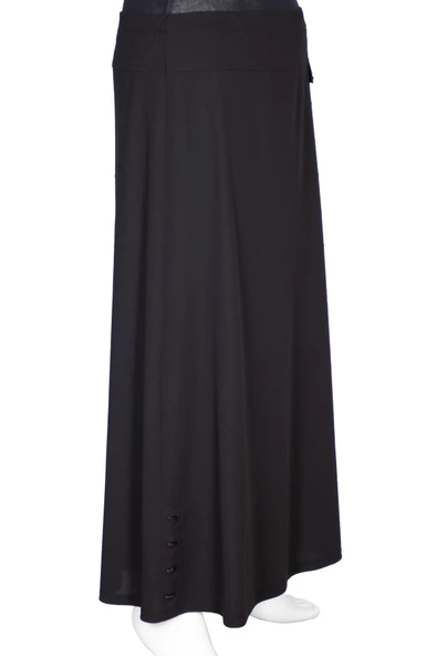 Hesna Kadın Dilşah Scuba Çan Süs Cepli Aksesuarlı Siyah Etek - 3