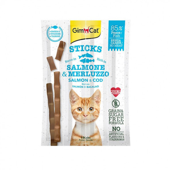 GimCat Sticks Alabalıklı-Somonlu Kedi Ödülü 4 Parça