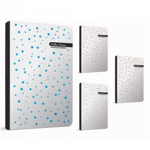 Gıpta 55640 Polka Notes İp Dikişli Sert Kapaklı Defter 13*21 120 Yaprak (1 Adet)