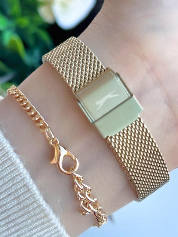 ESL.9.2255.3.06 Slazenger Çelik Kordon 30 Mt Suya Dayanıklı Bileklik Hediyeli Kadın Kol Saati - Resim 3