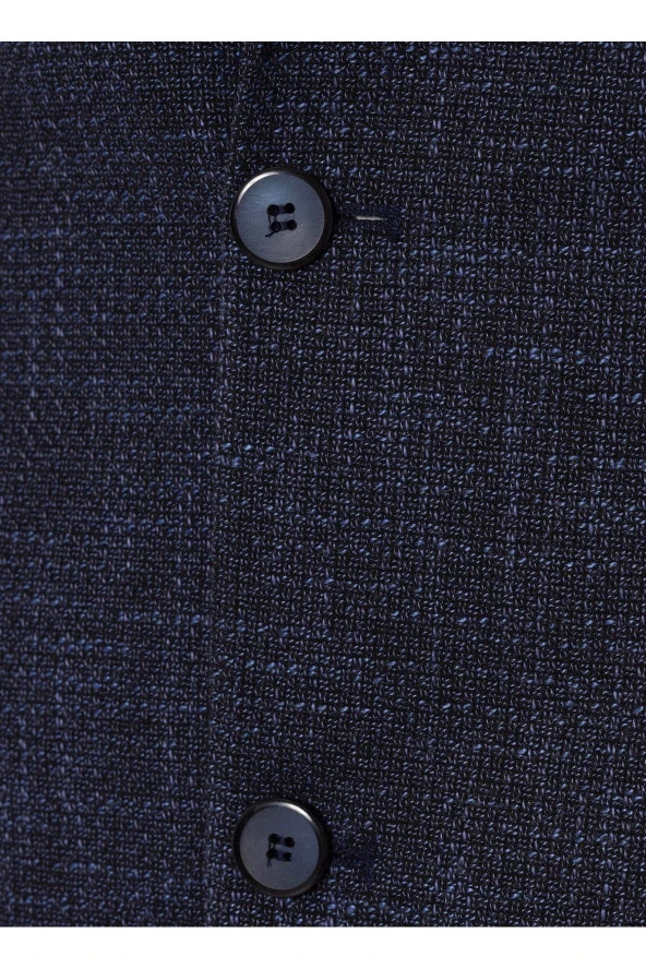 Süvari Regular Fit Mavi Erkek Armürlü Ceket CT2004800236 - 3