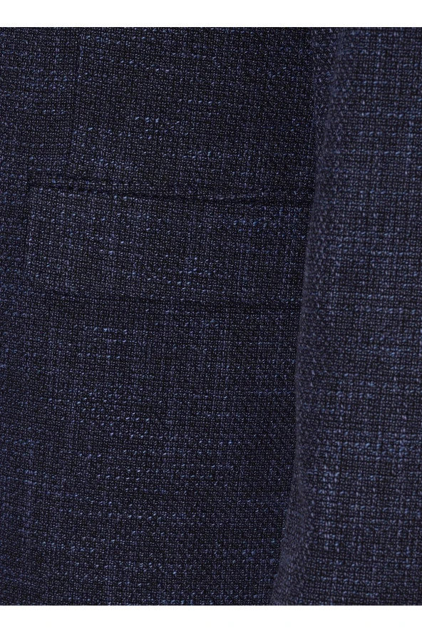 Süvari Regular Fit Mavi Erkek Armürlü Ceket CT2004800236 - 4