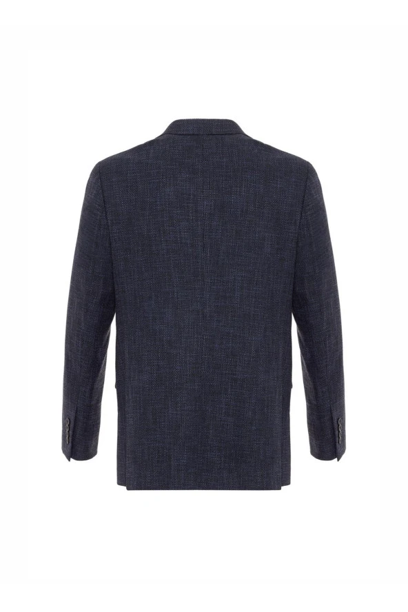 Süvari Regular Fit Mavi Erkek Armürlü Ceket CT2004800236 - 6