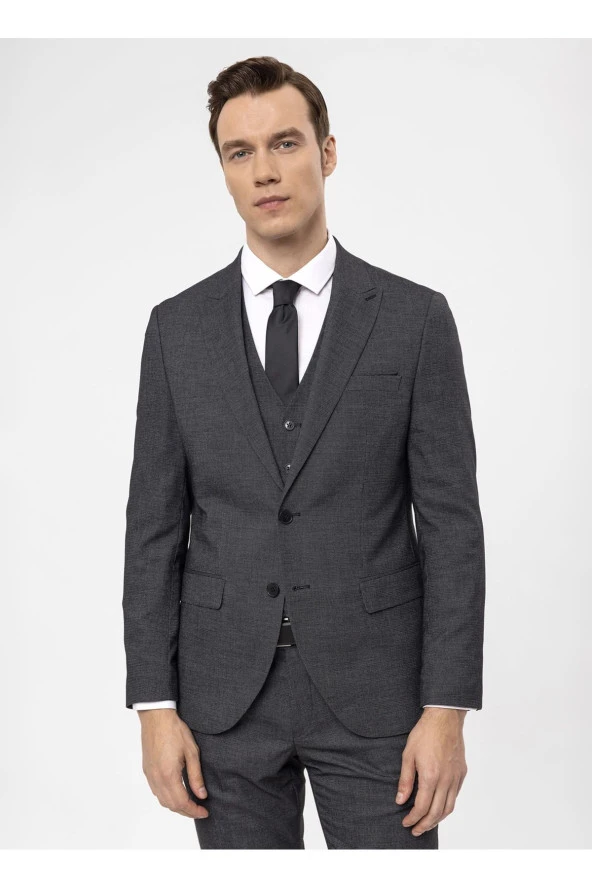 Süvari Normal Bel Slim Fit Siyah Erkek Takım Elbise TK1020000270 - 3