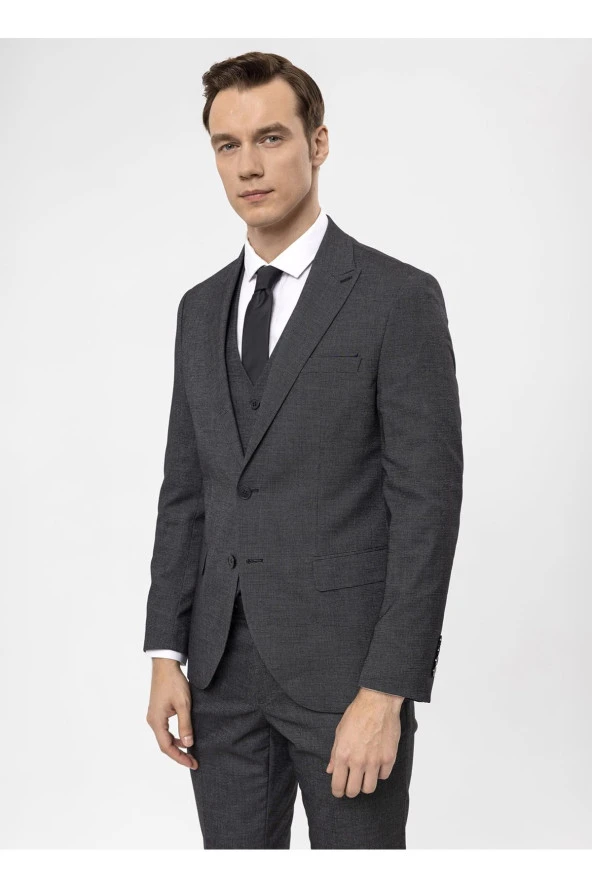 Süvari Normal Bel Slim Fit Siyah Erkek Takım Elbise TK1020000270 - 5