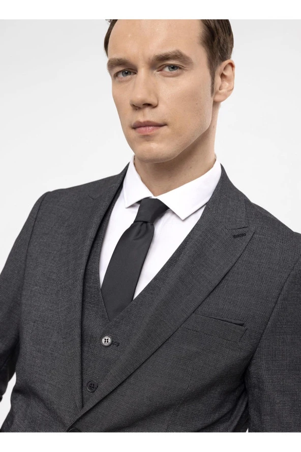 Süvari Normal Bel Slim Fit Siyah Erkek Takım Elbise TK1020000270 - 7