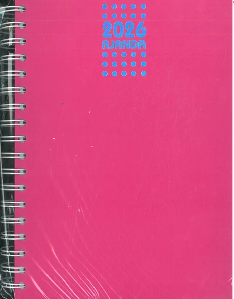 Mcolor 2026 Ajanda Spiralli Suni Deri 17x24 Pembe hafta sonları birleşik ürün görseli 1