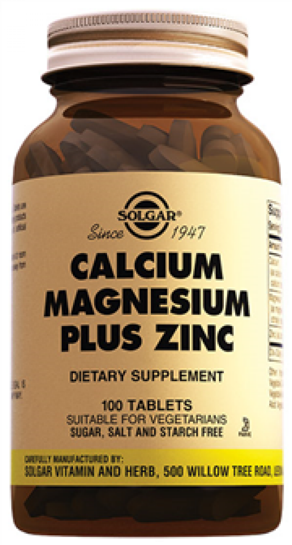 Solgar Calcium Magnesium Plus Zinc 100 Tablet(kalsiyum Magnezyum Plas Zink)