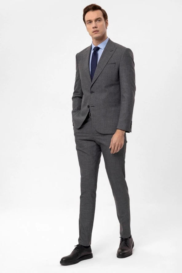 Slimfit Armürlü Takım Elbise - 2