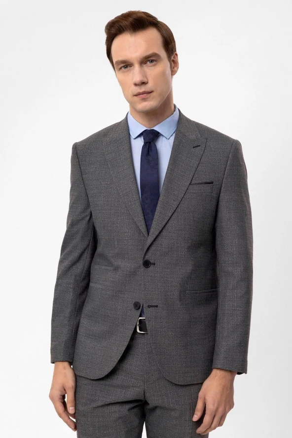 Slimfit Armürlü Takım Elbise - 3