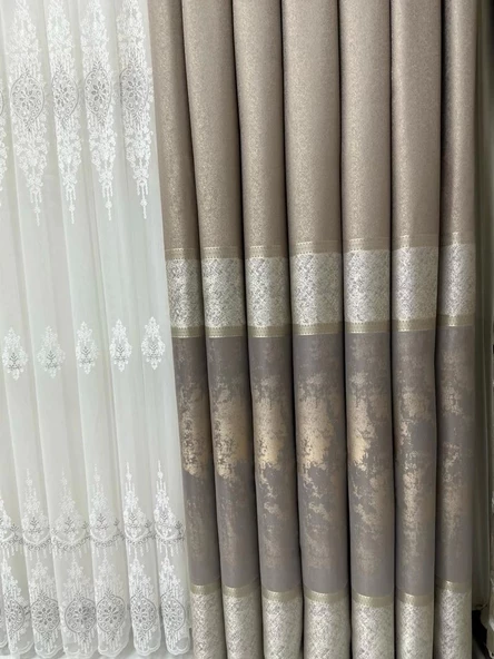 NİVEMESHOME MONALİZZA V-5421 1/3 SIK PİLELİ FON PERDE PERDE APM - 5