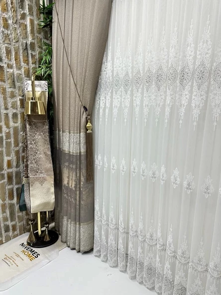 NİVEMESHOME MONALİZZA V-5421 1/3 SIK PİLELİ FON PERDE PERDE APM - 6