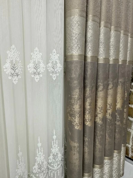 NİVEMESHOME MONALİZZA V-5421 1/3 SIK PİLELİ FON PERDE PERDE APM - 2