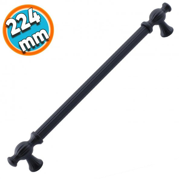 Mobilya Mutfak Dolabı Çekmece Dolap Kapak Kulpu Kulbu Siyah 224 mm Metal Kulp