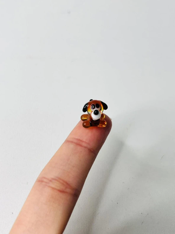 El Yapımı Mini Murano Cam Köpek Biblo A150-01 - 5