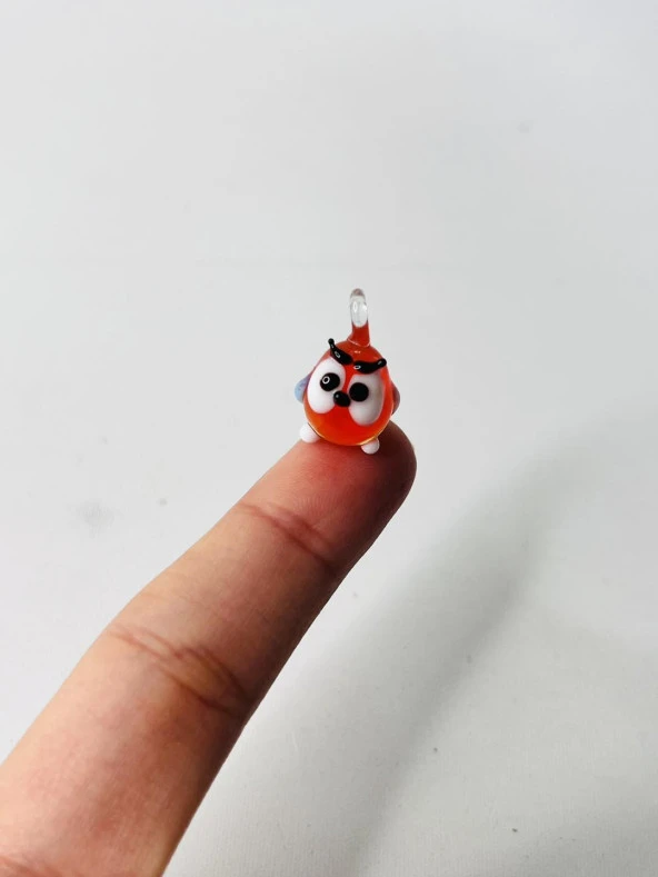 El Yapımı Mini Murano Cam Baykuş Biblo A147-02 - Resim 5