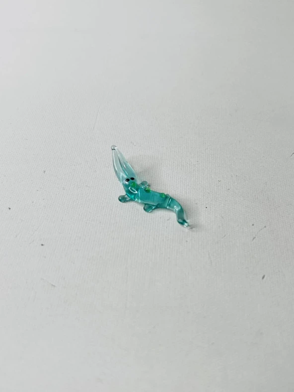 El Yapımı Mini Murano Cam Timsah Biblo A147-08 - Resim 3