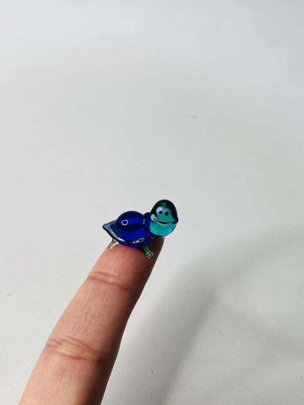 El Yapımı Mini Murano Cam Kaplumbağa Biblo A149-02 - Resim 4