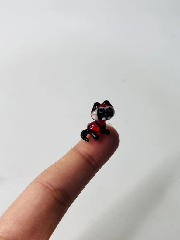 El Yapımı Mini Murano Cam Kedi Biblo A149-01 - Resim 5
