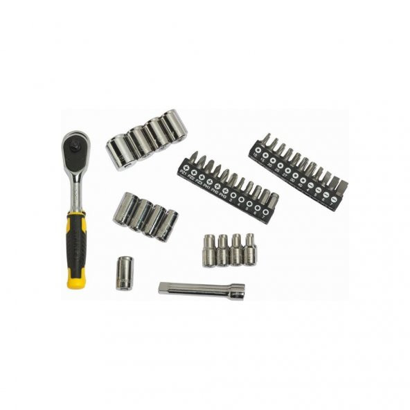 Stanley STMT82672-0 1/4" Lokma Takımı ve Bits Uç Seti 37 Parça - 4