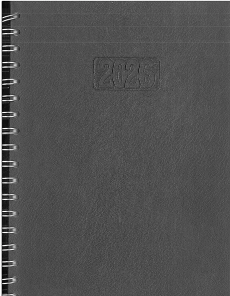 Sim 2026 Ajanda Siyah Spiralli Suni Deri 17x24 hafta sonları birleşik ürün görseli 1