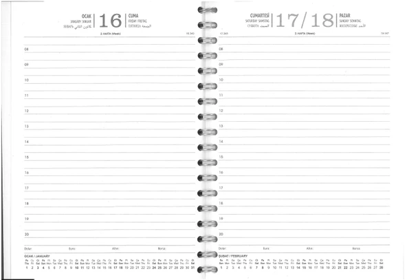 Sim 2026 Ajanda Siyah Spiralli Suni Deri 17x24 hafta sonları birleşik - Resim 2