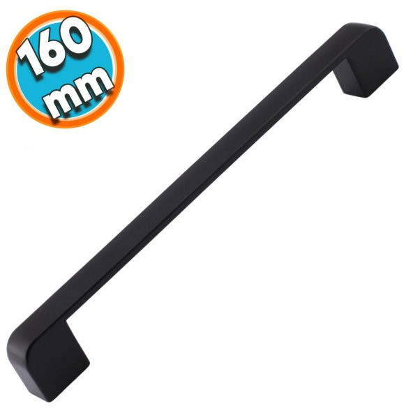Metal Mobilya Mutfak Dolabı Çekmece Kapı Dolap Kapak Kulpu Kulbu 160 mm Siyah