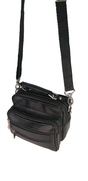 LV 0103-03 GERÇEK DERİ ERKEK EL ÇANTASI SİYAH - Resim 4