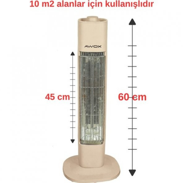 AWOX LİGERO X9502 600 W KULE TİPİ KARBON ISITICI - 3