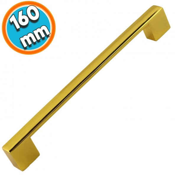 Mobilya Banyo Mutfak Dolabı Çekmece Dolap Kapak Kulpu Kulbu Gold Altın 160 mm Metal Kulp