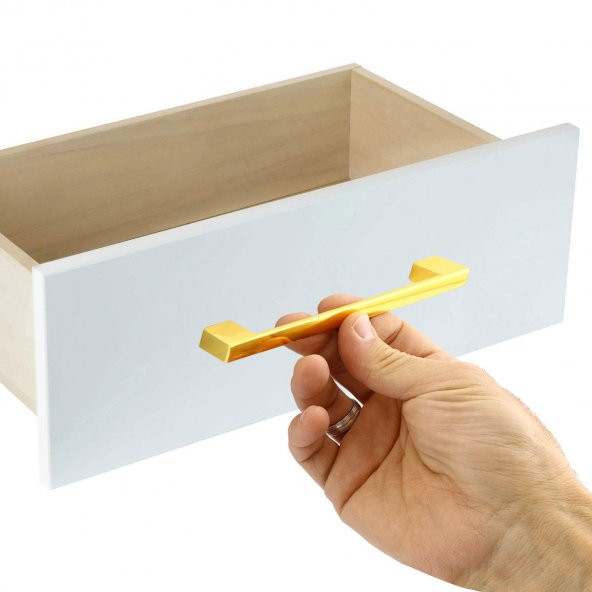 Mobilya Banyo Mutfak Dolabı Çekmece Dolap Kapak Kulpu Kulbu Gold Altın 160 mm Metal Kulp - Resim 3