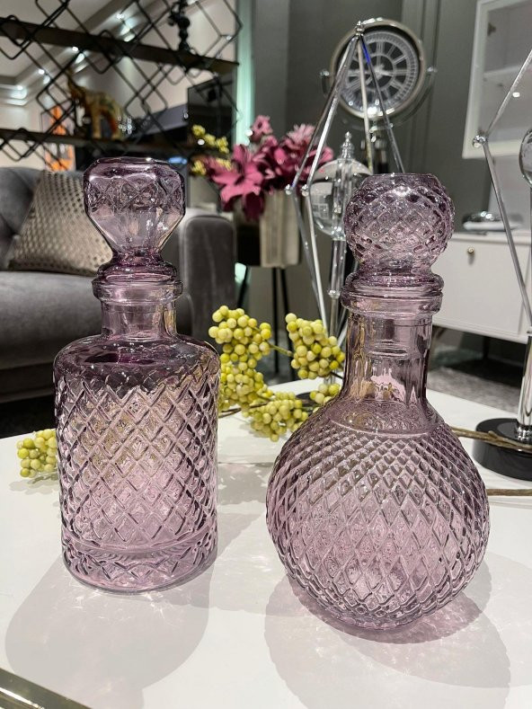 Selim Fusion Yuvarlak Dekoratif Şişe Mor 230MOR16CM - 2