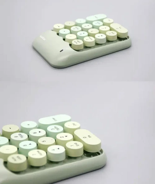 Kablosuz Retro Numpad 18 Tuşlu Numerik Muhasebe Ofis Klavyesi - 2