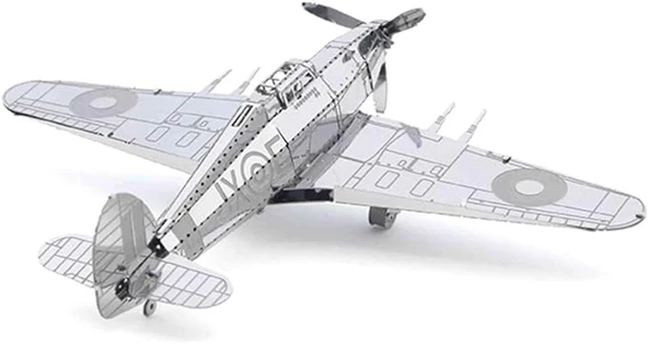 DIY 3D Metal Puzzle Japon Savaş Uçağı Hawker Hurricane Hediyelik Maket - 3