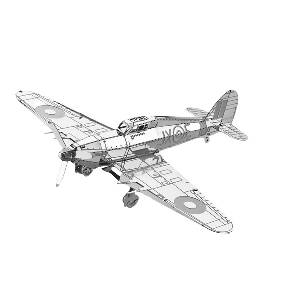 DIY 3D Metal Puzzle Japon Savaş Uçağı Hawker Hurricane Hediyelik Maket - 4
