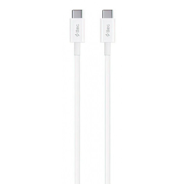 TTec İki Ucuda Type-C Şarj Kablosu 60w Yüksek Hızlı 120 cm Beyaz