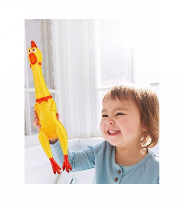 Komik Bağıran Tavuk, Horoz, Shrilling Chicken Oyuncak - Büyük Boy (30 cm) - 3