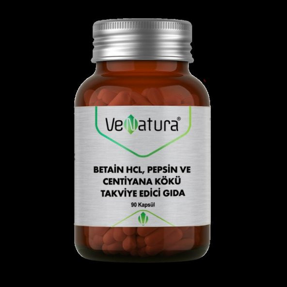Venatura Betain HCL+ Pepsin Betain HCL Pepsin Ve Centiyana Kökü Takviye Edici Gıda 90 Kapsul ürün görseli 1